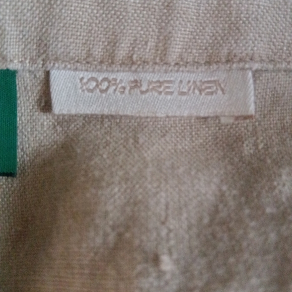 Vintage ORVIS 100% Pure Linen Capri Pants Beige Pockets Casual Size 18 Plus - Picture 14 of 14